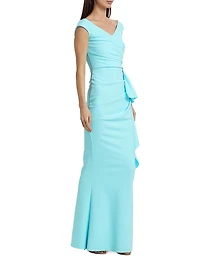 Sozen Jersey Ruffled-Trim Maxi Dress