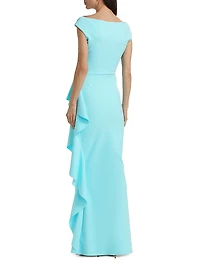 Sozen Jersey Ruffled-Trim Maxi Dress
