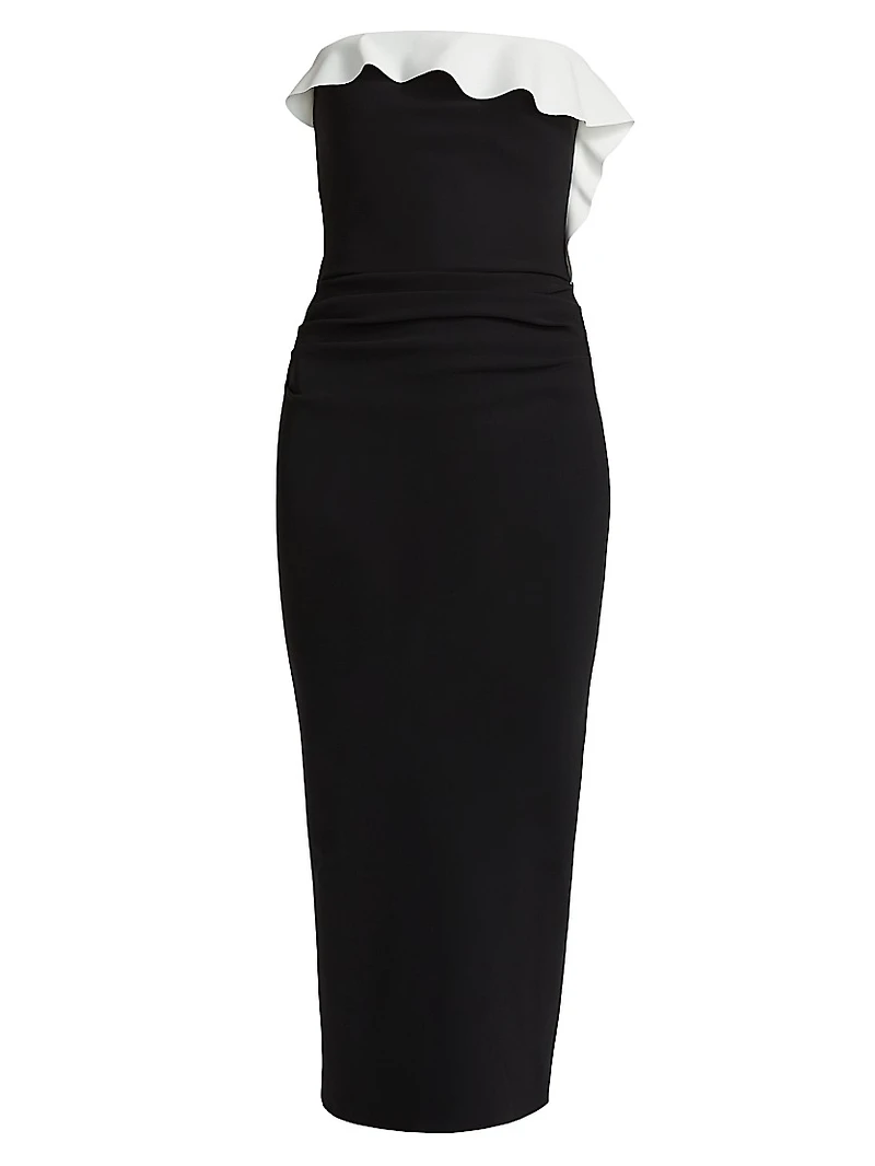 Haruna Ruffle Sheath Midi-Dress