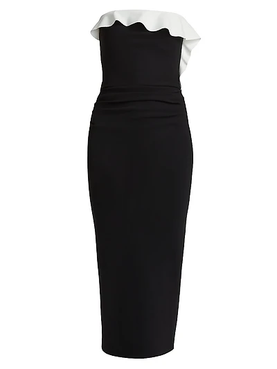 Haruna Ruffle Sheath Midi-Dress