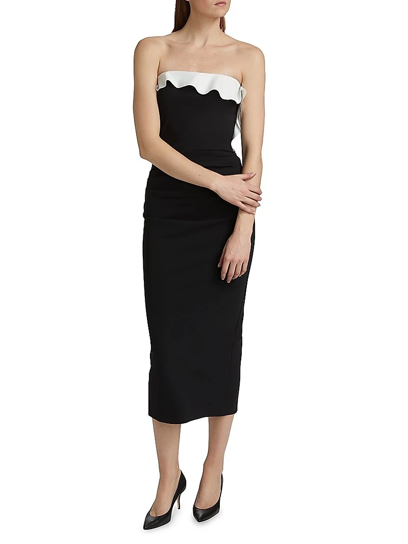 Haruna Ruffle Sheath Midi-Dress