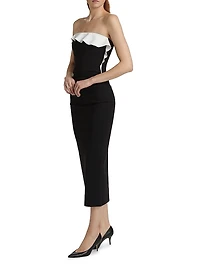 Haruna Ruffle Sheath Midi-Dress