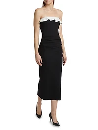 Haruna Ruffle Sheath Midi-Dress