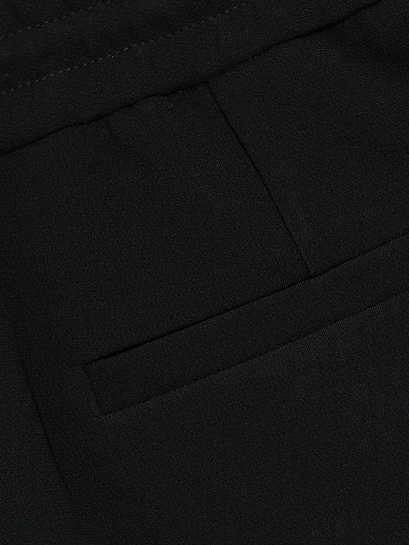 Pleated Drawstring Wide-Leg Track Pants
