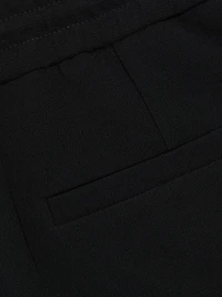 Pleated Drawstring Wide-Leg Track Pants