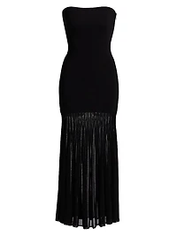 Semi-Sheer Strapless Maxi Dress