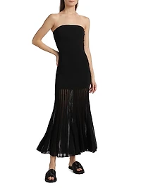Semi-Sheer Strapless Maxi Dress