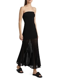 Semi-Sheer Strapless Maxi Dress