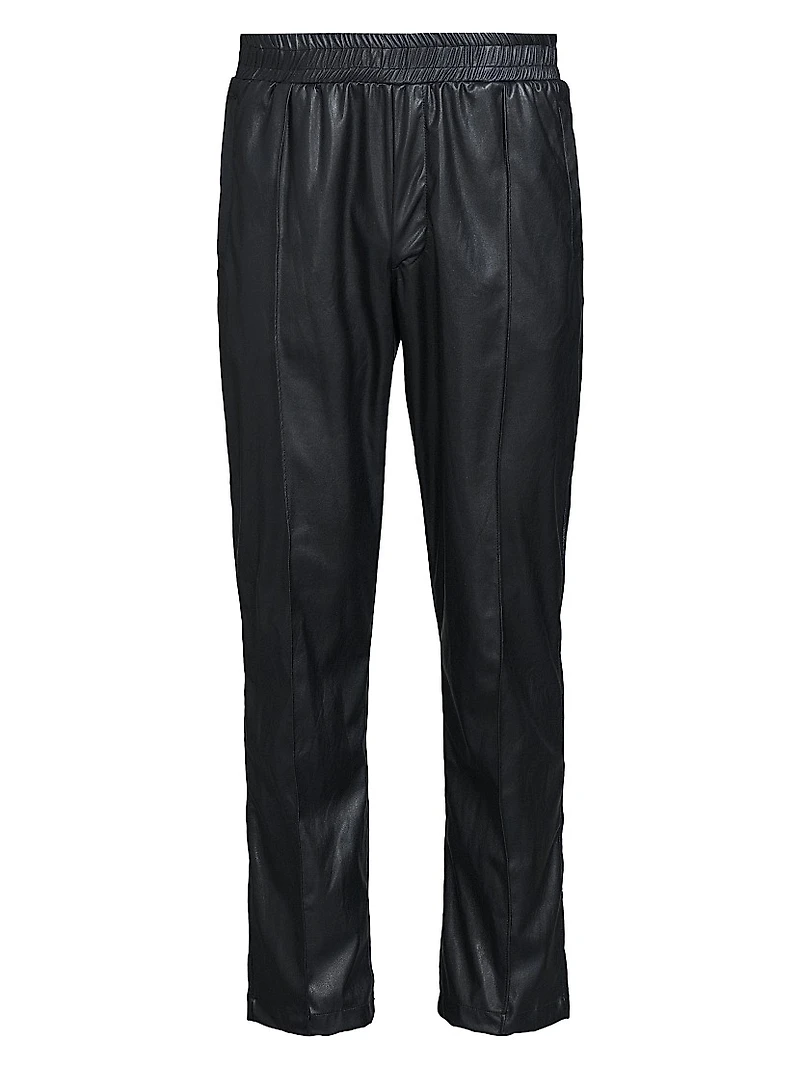 Owen Faux Leather Drawstring Track Pants