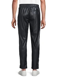 Owen Faux Leather Drawstring Track Pants