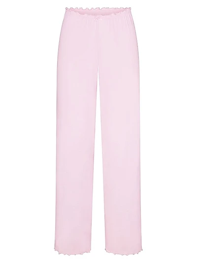Logo Pointelle Straight Leg Pants