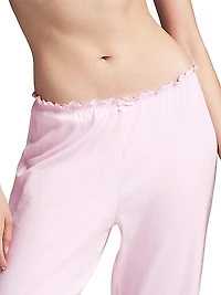 Logo Pointelle Straight Leg Pants