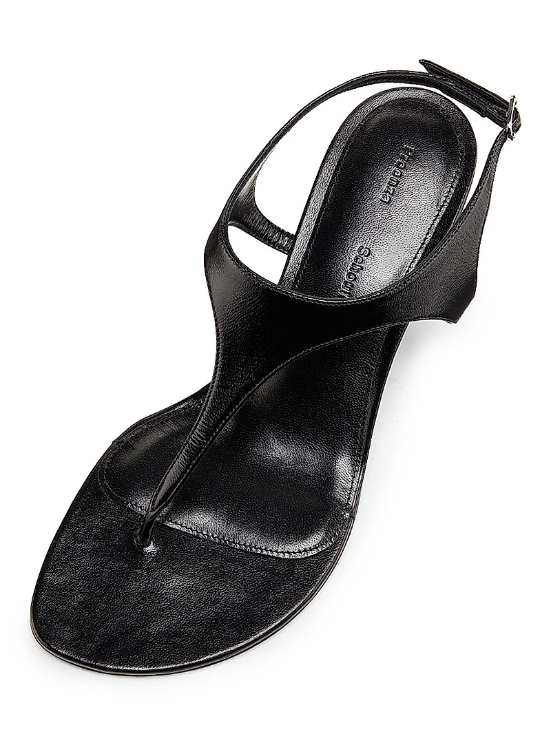 Tee 60MM Leather T-Strap Sandals