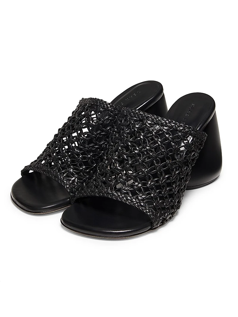 Drew Woven 80MM Leather Mules