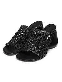 Drew Woven 80MM Leather Mules