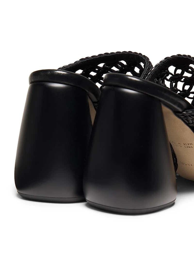 Drew Woven 80MM Leather Mules