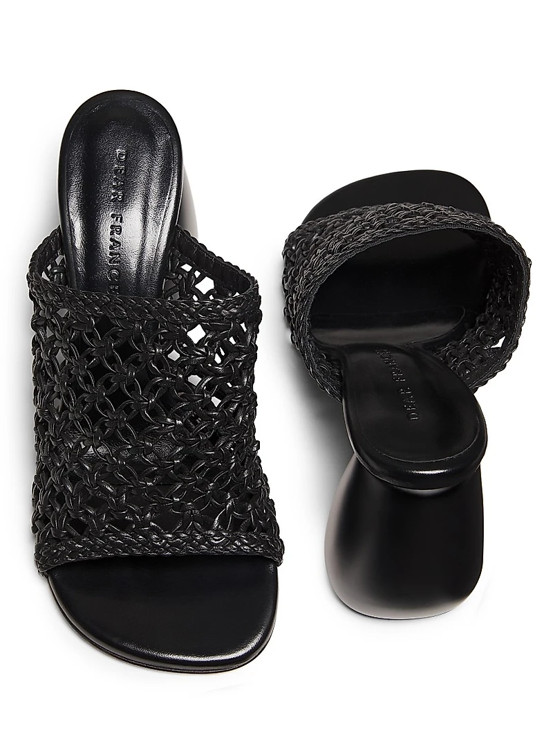 Drew Woven 80MM Leather Mules
