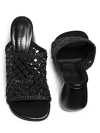 Drew Woven 80MM Leather Mules