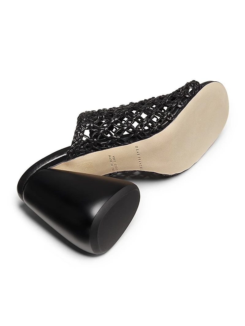 Drew Woven 80MM Leather Mules