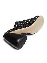 Drew Woven 80MM Leather Mules