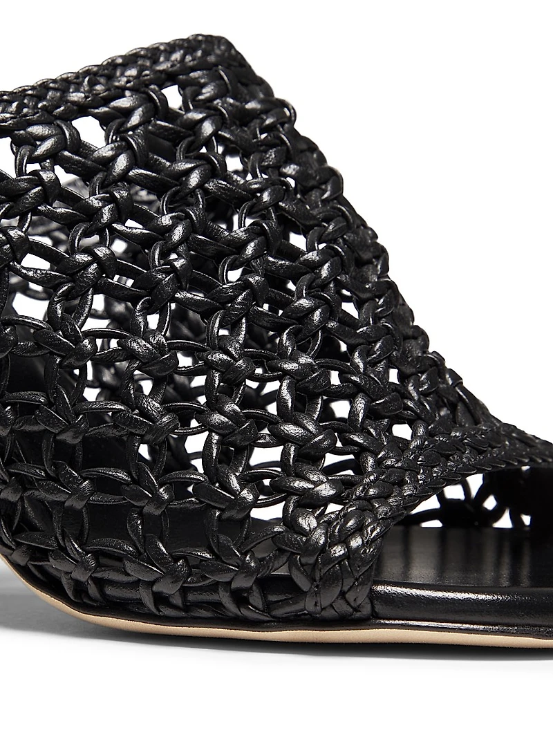 Drew Woven 80MM Leather Mules