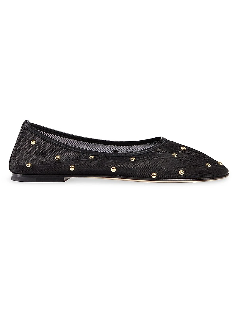 Balla Studded Mesh Ballet Flats