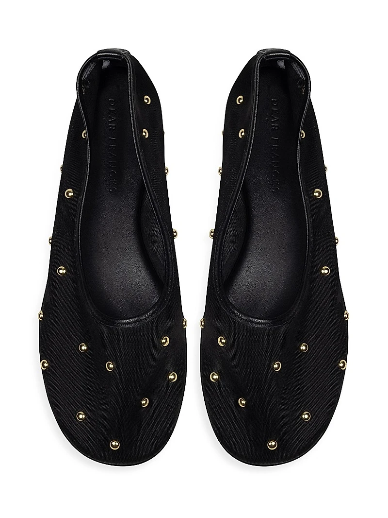 Balla Studded Mesh Ballet Flats
