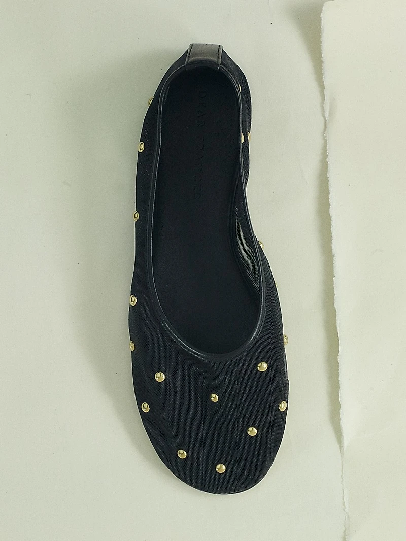 Balla Studded Mesh Ballet Flats