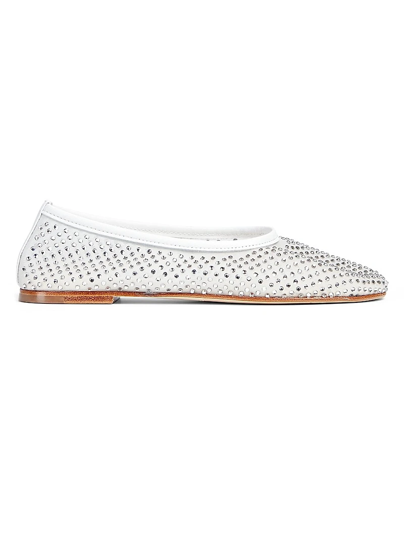 Balla Crystal-Embellished Mesh Flats