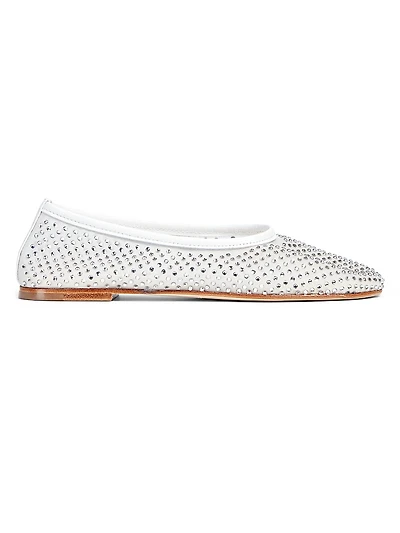 Balla Crystal-Embellished Mesh Flats
