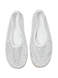 Balla Crystal-Embellished Mesh Flats