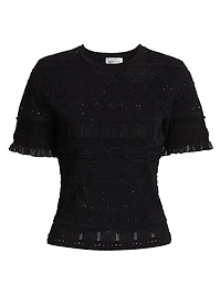 Smocked Pointelle Top