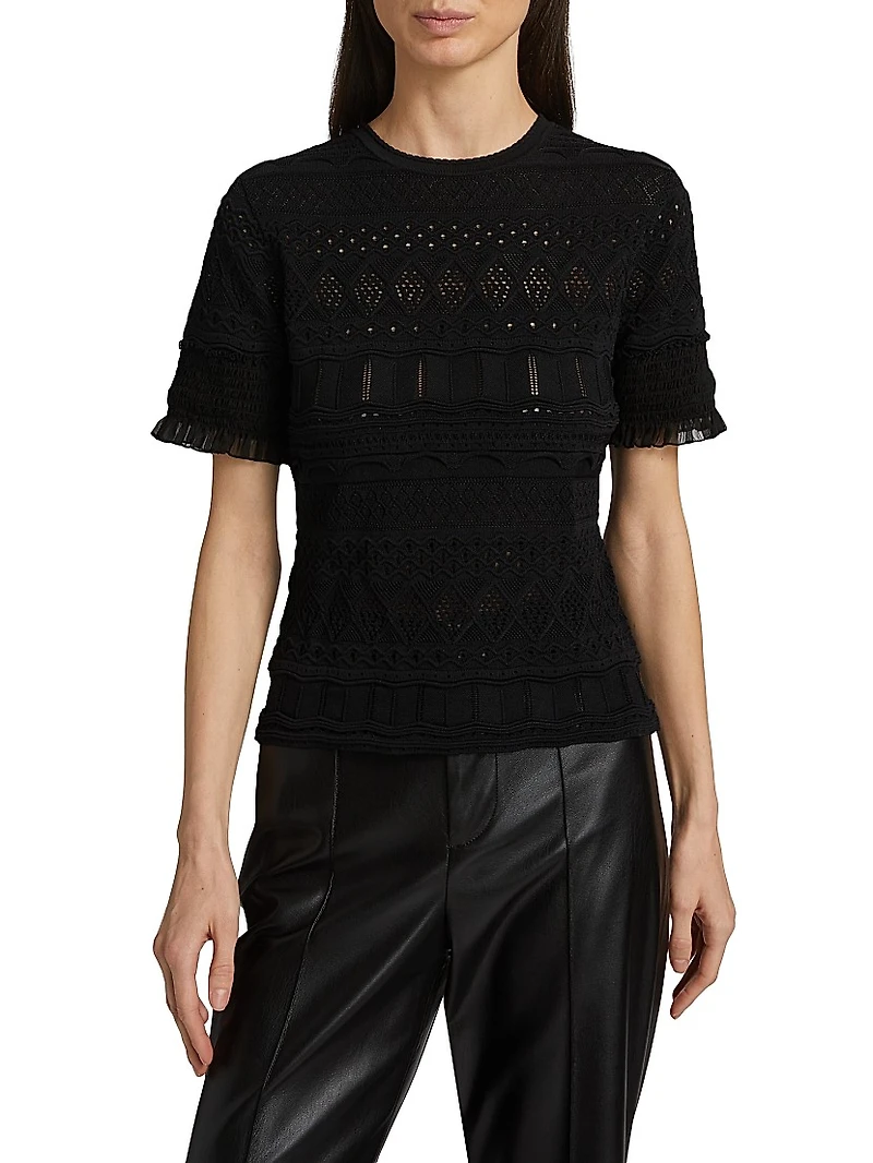 Smocked Pointelle Top