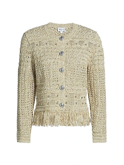 Beaded Fringe Knit Cardigan Jacket