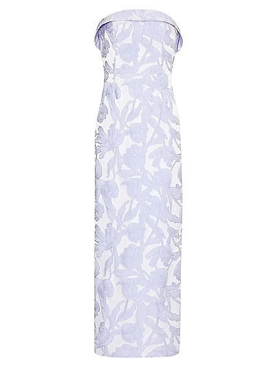 Tulip Floral Jacquard Strapless Maxi Dress