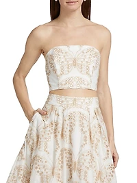Butterfly Eyelet Strapless Top