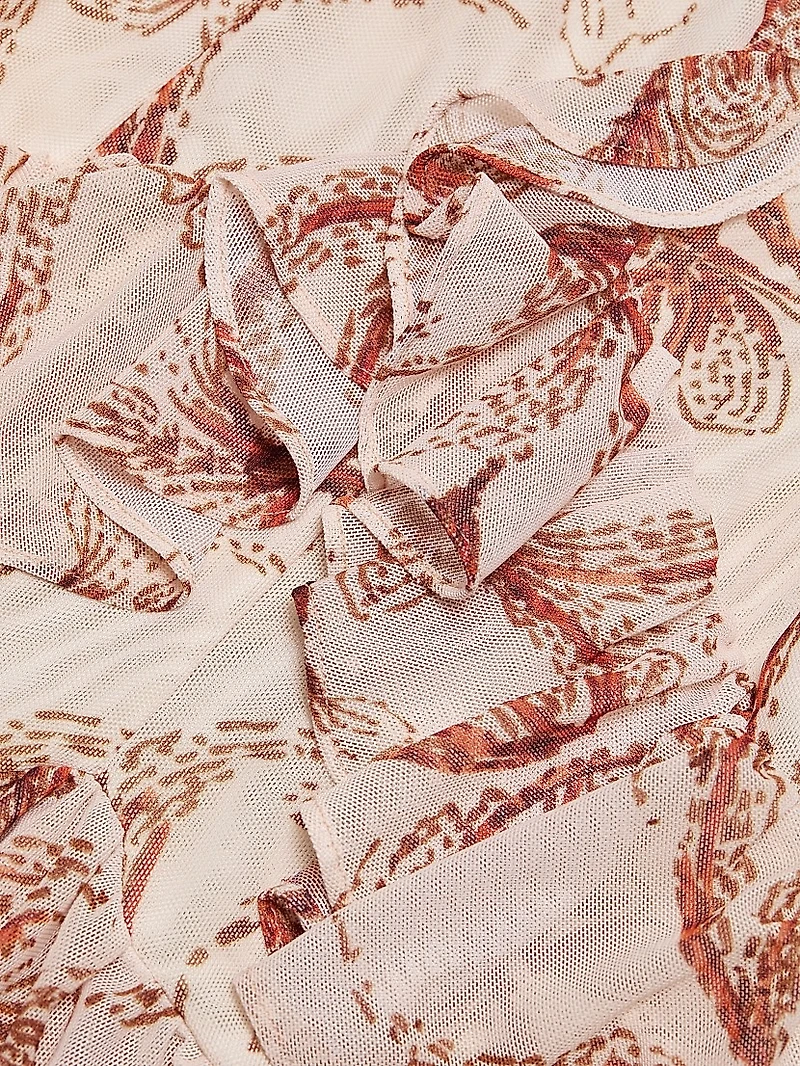 Sunset Floral Ruffle Maxi Dress