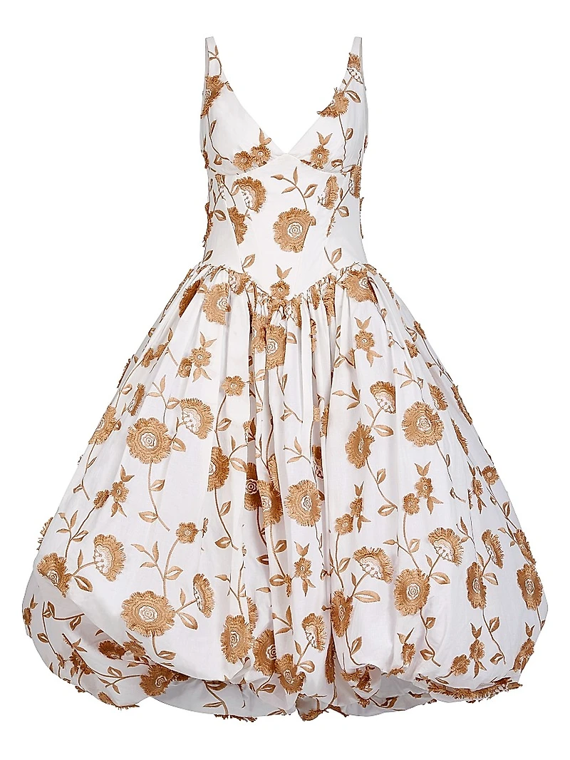 Bothanical Poplin Floral Cotton Midi-Dress