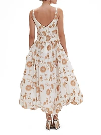 Bothanical Poplin Floral Cotton Midi-Dress