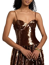 Sequined Molded Midi-Dress