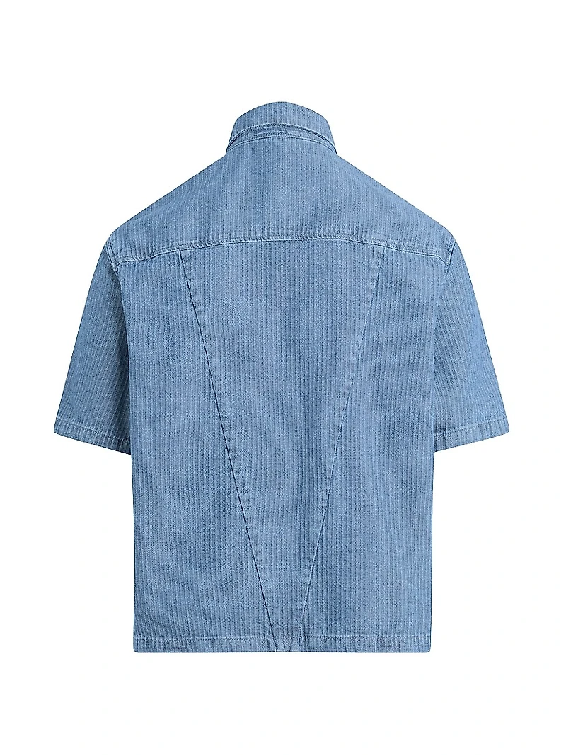 Cotton Herringbone Utility Shirt