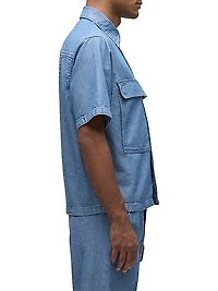 Cotton Herringbone Utility Shirt