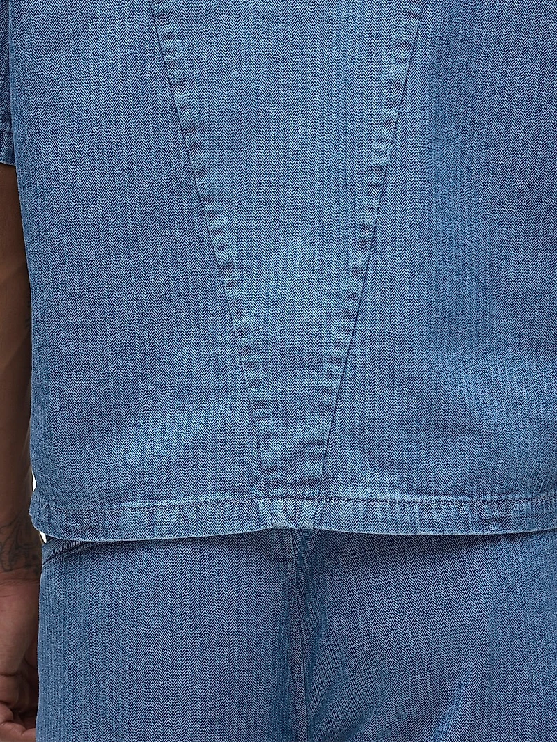 Cotton Herringbone Utility Shirt