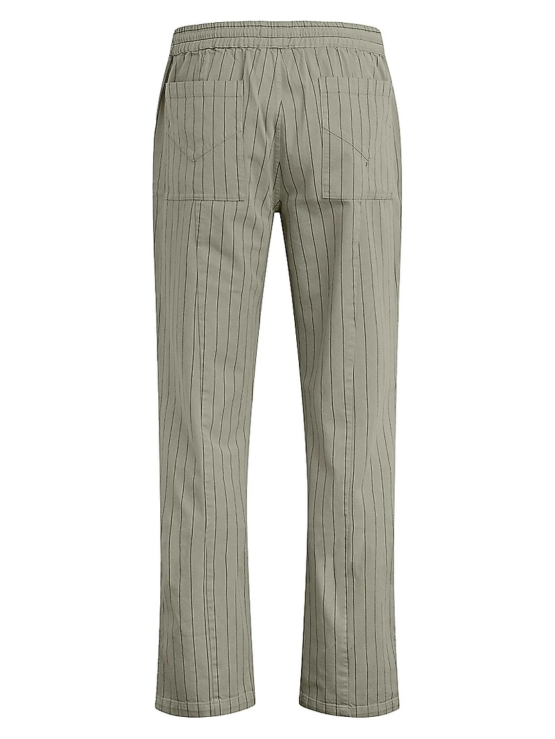 Pinstriped Drawstring Pants
