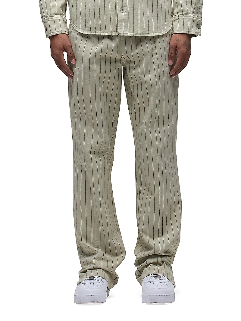 Pinstriped Drawstring Pants