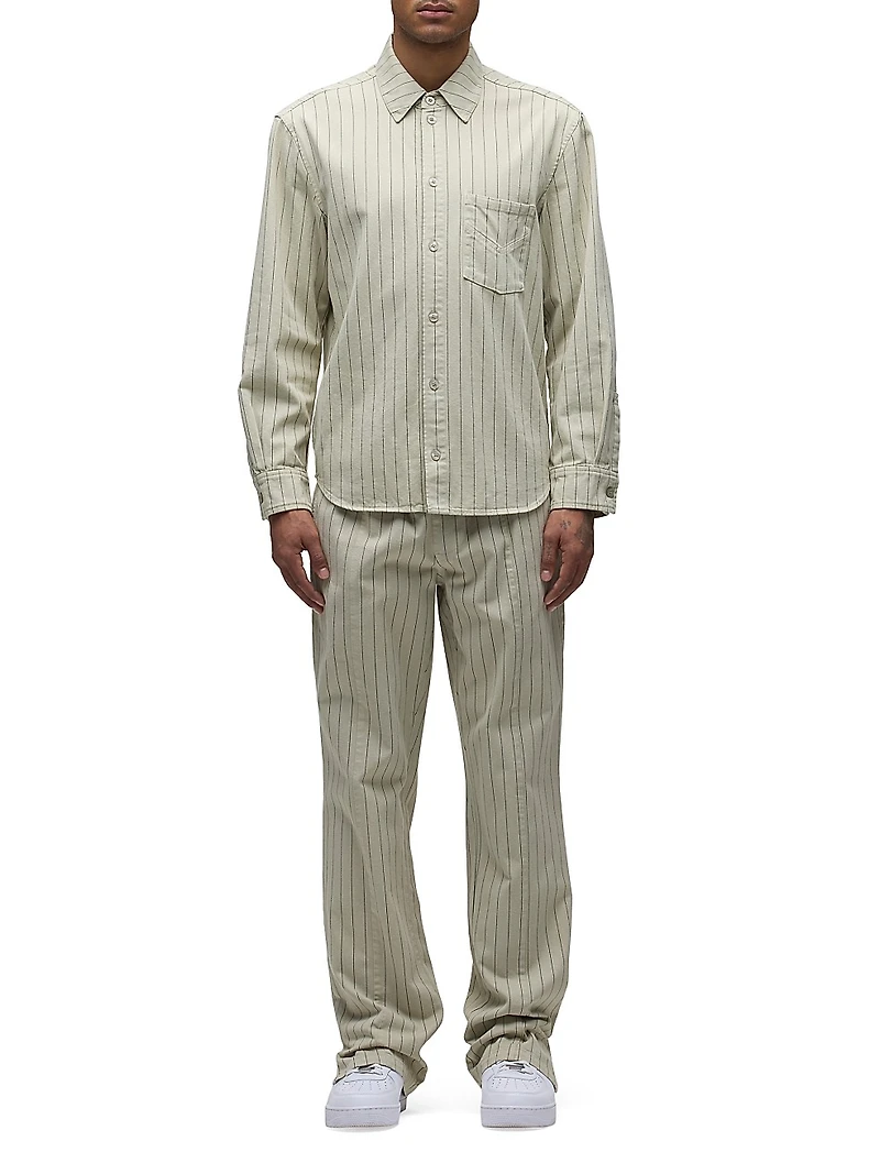 Pinstriped Drawstring Pants