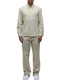 Pinstriped Drawstring Pants