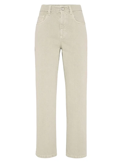 Dyed Denim Retro Loose Five Pocket Trousers