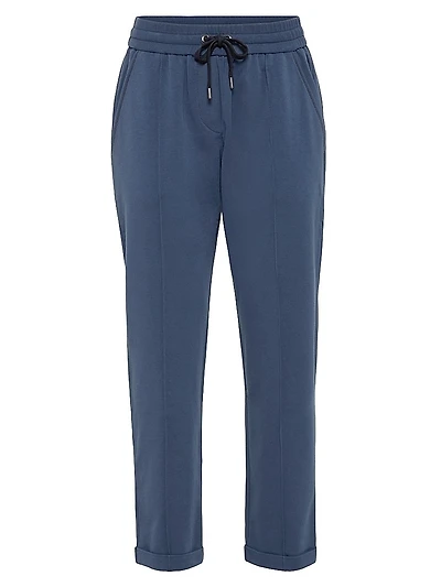 Stretch Cotton Lightweight French Terry Track Trousers