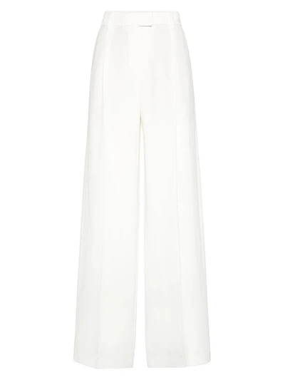 Viscose and Linen Fluid Twill Loose Pleated Trousers